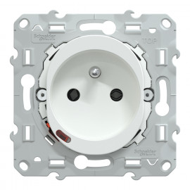 Prise ovale 2P+T connectée Wiser Ovalis Schneider Electric - Génération 2 - 16A - zigbee - Blanc