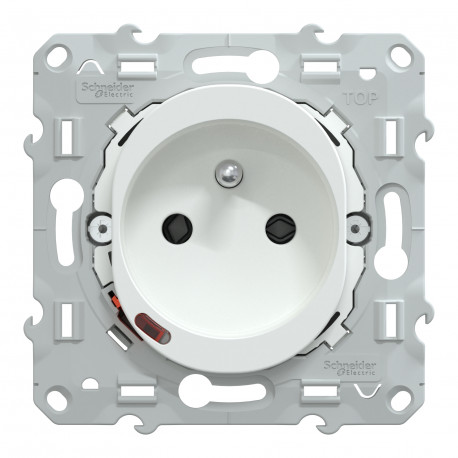 Prise ovale 2P+T connectée Wiser Ovalis Schneider Electric - Génération 2 - 16A - zigbee - Blanc