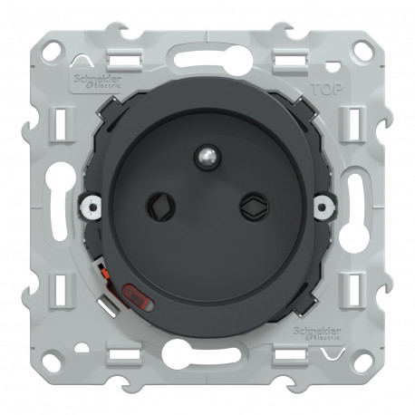 Schneider Electric Ovalis Steckdose – 2P+T, 16A, Weiß, Mit Automatischen Klemmen & Montagekrallen