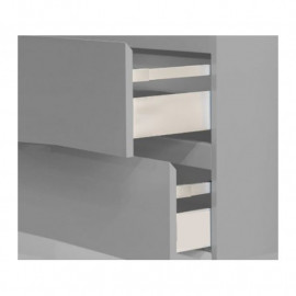 Kit de tiroir pour cuisine et sdb Vantage-Q - H. 83mm - P. 450mm - Fermeture amortie - Acier - Gris métallisé