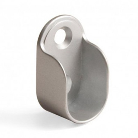 Lot de 10 supports pour tube d'armoire - Zamak - Gris métallisé