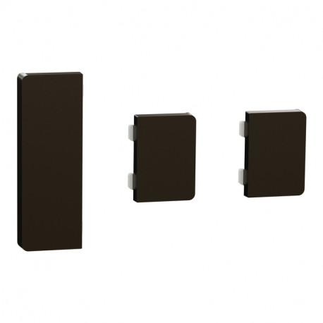 Enjoliveur 1 touche médiane + 2 petites touches D-Life Schneider Electric - SpaceLogic KNX - Etiquette dynamique - Mocca