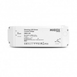 Alimentation électronique pour éclairage LED Miidex - 12V DC  - 50W - IP20 - Dimmable