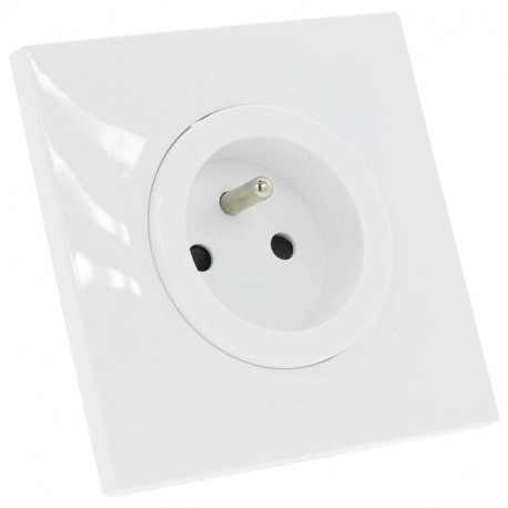 Arnould 271h31i09 - Prise Complète 2p+t Europa Miroir 75x75mm - Chrome