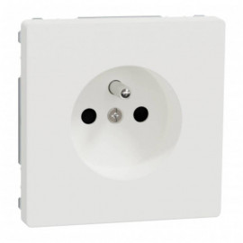 Prise de courant 2P+T D-Life Schneider Electric - Mécanisme + Enjoliveur - Blanc lotus