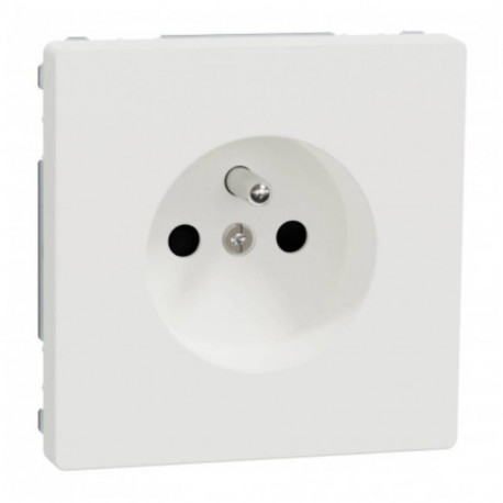 Prise de courant 2P+T D-Life Schneider Electric - Mécanisme + Enjoliveur - Blanc lotus