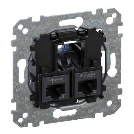 Prise double RJ45 D-Life Schneider Electric - Équipé S-One - Cat6 UTP