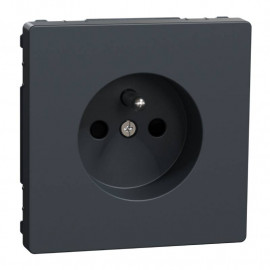 Prise de courant 2P+T D-Life Schneider Electric - Mécanisme + Enjoliveur - Anthracite