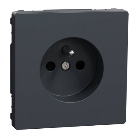 Prise de courant 2P+T D-Life Schneider Electric - Mécanisme + Enjoliveur - Anthracite