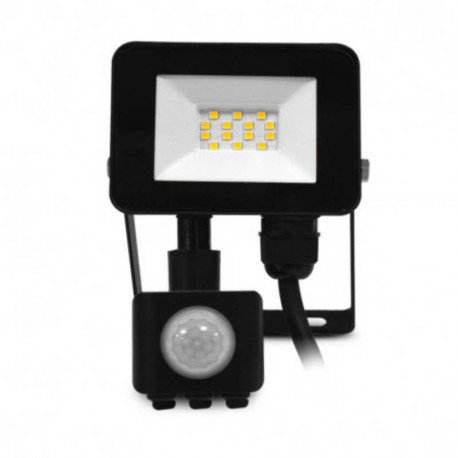 Projecteur extérieur LED Lumos Slim Miidex avec détecteur - 10W - 4000K - IP65 - Noir