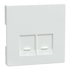 Enjoliveur pour prise double RJ45 D-Life Schneider Electric - Blanc lotus