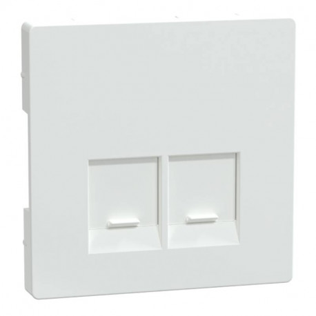 Enjoliveur pour prise double RJ45 D-Life Schneider Electric - Blanc lotus