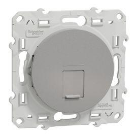 Prise multimédia RJ45 Grade 3 Odace - Cat. 6 STP - Aluminium