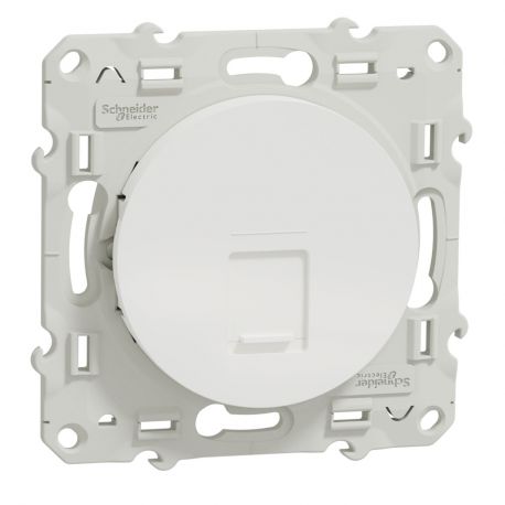 Prise téléphone RJ45 Grade 1 Odace - Cat. 5 UTP - Blanc