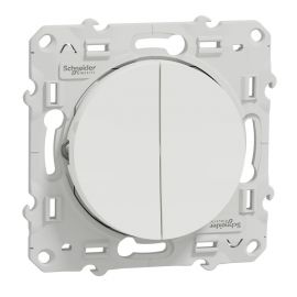 Double poussoir 10A Odace - Blanc