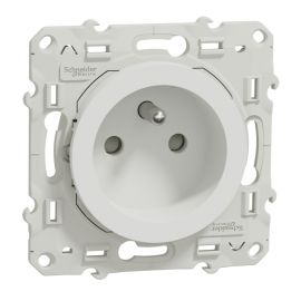 Odace prise 2P+T - Blanc - A vis