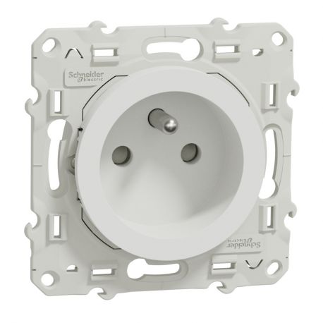 Odace prise 2P+T - Blanc - A vis