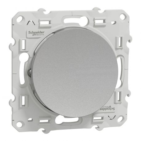 Bouton poussoir Odace 10A - Aluminium