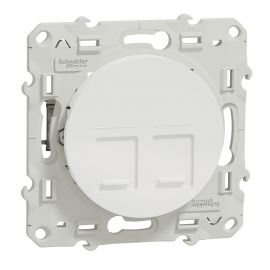 Odace prise double multimédia RJ45 grade 3 - blanc