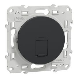 Prise multimédia RJ45 Grade 3 Odace - Cat. 6 STP - anthracite