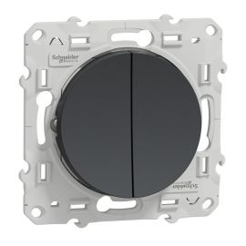 Double poussoir 10A Odace - Anthracite