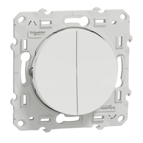 Bouton-poussoir Odace avec fonction stop pour volets-roulants - Blanc