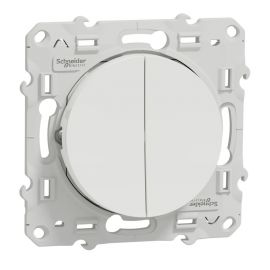 Odace double va et vient lumineux 10A - blanc