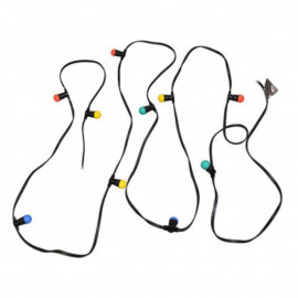 Guirlande foraine câble plat avec ampoules Miidex - 10 douilles B22 - 10 mètres - IP44 - Noir