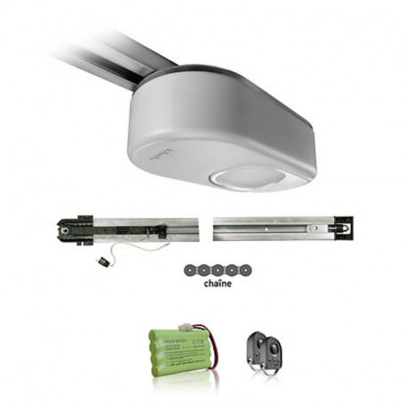 Pack chaine motorisation DEXXO SMART 1000 io Somfy - Eclairage LED - Pour porte de garage