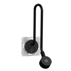 Liseuse Odace - LED - 2W - Prise USB - Anthracite