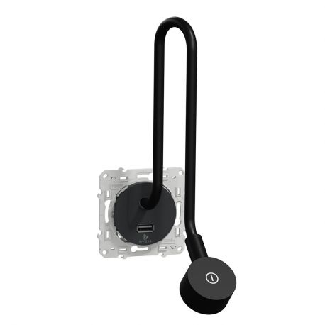 Liseuse Odace - LED - 2W - Prise USB - Anthracite