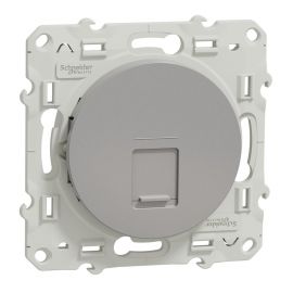 Prise téléphone RJ45 Grade 1 Odace - Cat. 5 UTP - Aluminium