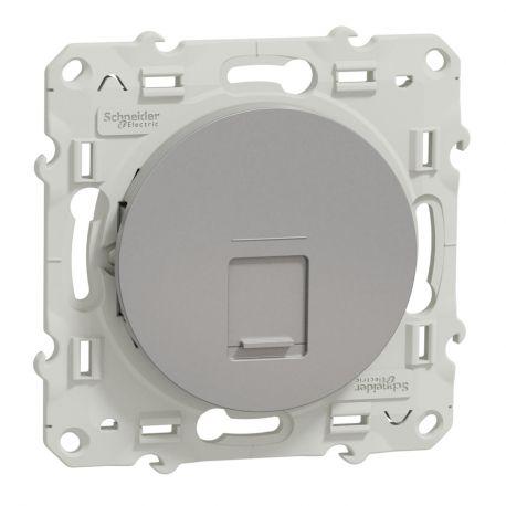 Prise téléphone RJ45 Grade 1 Odace - Cat. 5 UTP - Aluminium