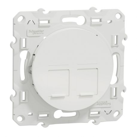 Odace prise multimédia double RJ45 grade 1 - blanc