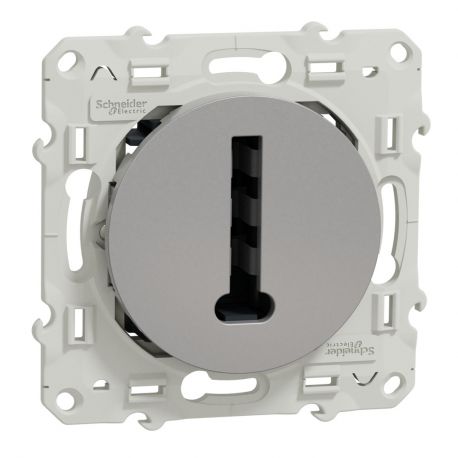 Prise téléphone en T Odace - Aluminium