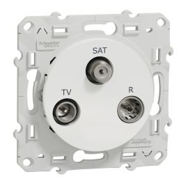 Odace Prise TV / FM / SAT - 2 entrées - blanc