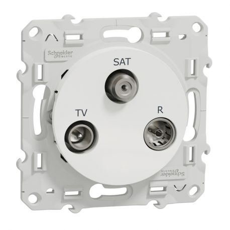 Odace Prise TV / FM / SAT - 2 entrées - blanc