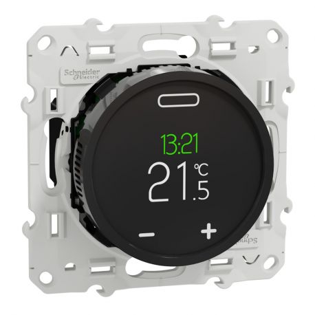 Thermostat programmable à écran tactile Odace - 10A - Noir
