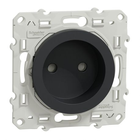Odace prise bornes à vis 2P - anthracite