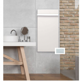 Sèche serviettes électrique Tactilo Valderoma - à inertie - Vertical - 1000W - Natura blanc