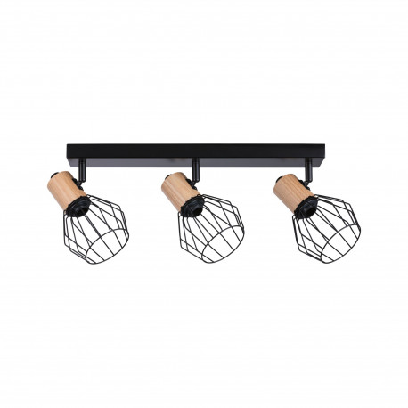 Spot orientable 3 flammes Lanka Paulmann - 3x20W max - E14 - IP20 - Noir/bois - Dimmable