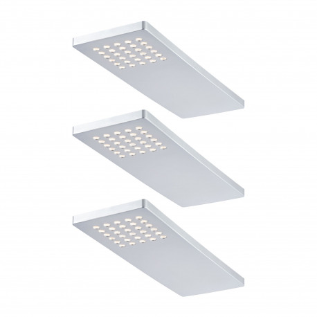 Spots LED Pattern Paulmann - Lot de 3 - 3x2,2W - Chrome mat