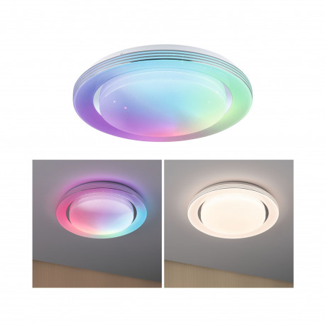 WallCeiling Rainbow Dynamic RGB TunW LED 22W 380mm Blanc/Chr 230V Syn/Mét