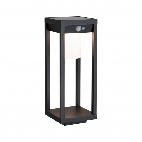 Borne LED solaire Marisol Paulmann - 5.5W - 3000K - Avec détection PIR - IP44 - Noir