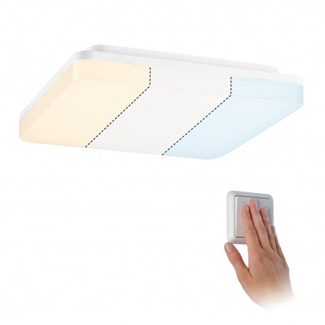 WallCeiling Cela IP44 pann LED 15,5W WhiteSwitch 280x280mm blanc / plastique