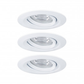 Kit de 3 spots encastrés orientables Nova Mini Plus avec LED COIN EasyDim Paulmann - 3x4.2W - 2700K - Blanc dépoli