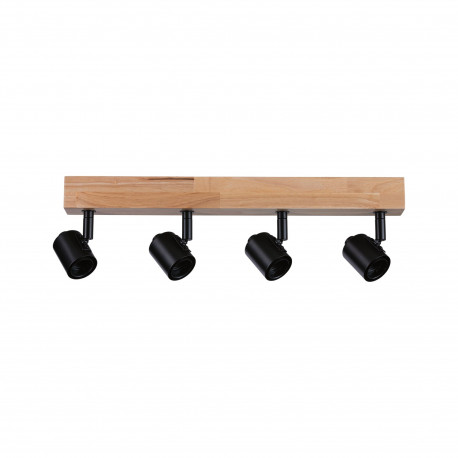 Spot orientable 4 flammes Arvid Paulmann - 4x20W max - E27 - IP20 - Noir/bois - Dimmable