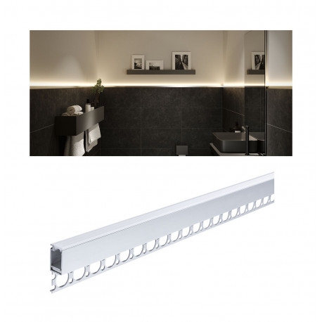Profilé Encastré LumiTiles Top 2m avec diffuseur Alu anodisé/Satin