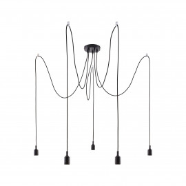Suspension araignée Neordic Ketil Paulmann - E27 - 5x60W max - 230V - Noir