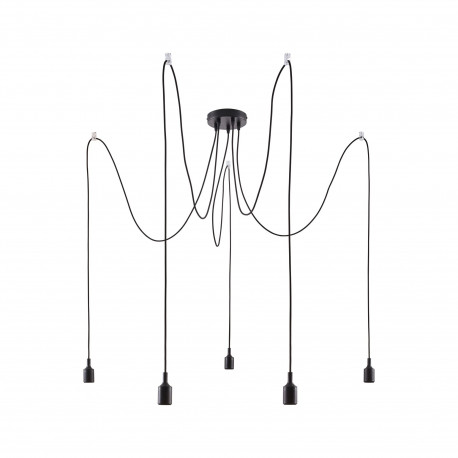 Suspension araignée Neordic Ketil Paulmann - E27 - 5x60W max - 230V - Noir